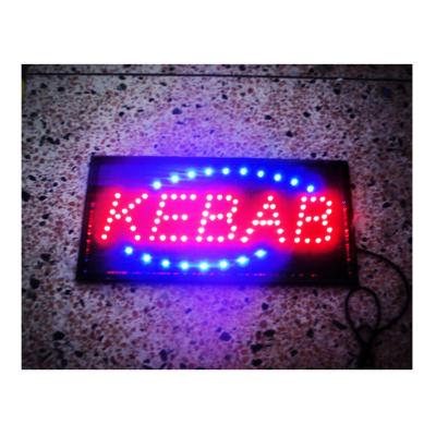 China Buildings Indoor Acrylic Flashing Illuminated Kebab 48X24cm Led Atmosphere Signs Open Convenience Store for sale