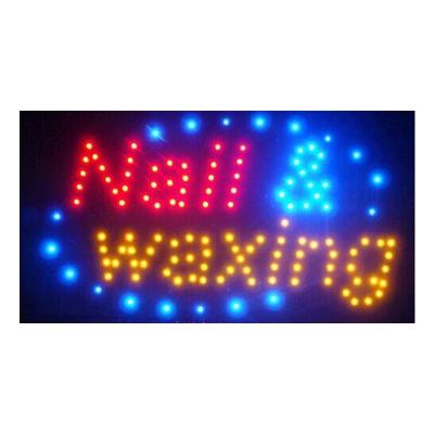 China Buildings CE Indoor Rectangular Bright Flashing High Open ABS Led Nail Waxing Sign Board for sale