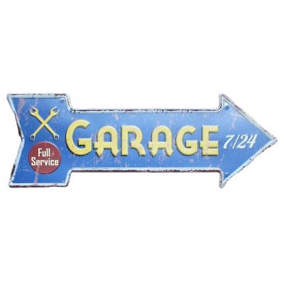 China Metal Tin Signs Europe Garage Motel Route 66 Beer Outlet Diesel Beach Lounge Arrow Retro Embossed Vintage Metal Plaque for sale