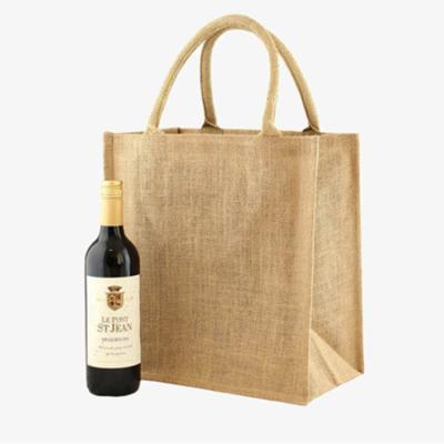 China Customized Handled Jute Sack Shopping Bag Jute Gift Eco - Friendly Packaging for sale