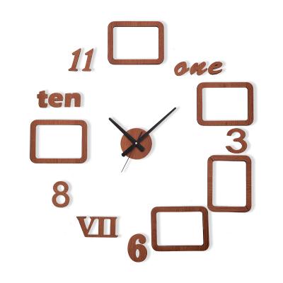 China Modern Design DIY Cartoon Wall Clock Plastic Photo Frame Clock Unique Klok Home Decor Art Pictures Clock for sale