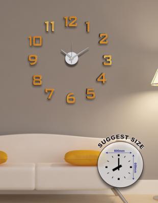 China Modern Ready To Ship Wall Mount Clock DIY 3D Style Home Decoration Clocks for sale