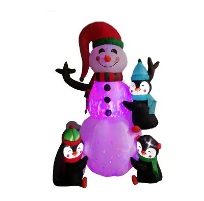 China PVC coated high quality nylon inflatable colorful penguin decoration inflatable snowman decoration for stage for sale