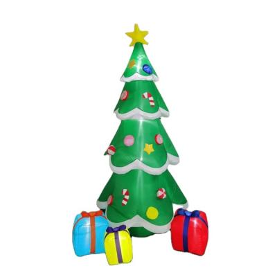 China PVC Coated 2.1M Nylon Wholesale Inflatable Christmas Tree + 3 Large Inflatable Gift Box Halloween Decorations for sale