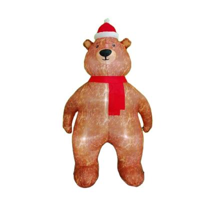 China PVC Coated Inflatable Club Festival Decor 2.1M Standing Brown Bear High Quality Nylon Jungle Event Decor for sale