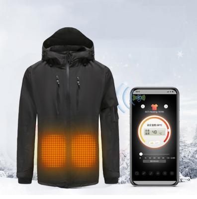 China Waterproof Graphene Electric Heating Shirt APP Controlled 5V Heated Jacket With Battery Pack for sale