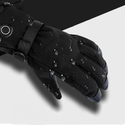 China Men 3 Levels Heating Waterproof USB Heated Gloves Winter Skiing Snowboarding Heated Gloves With Battery for sale