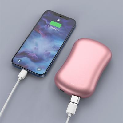 China Pink 4-8h USB Rechargeable Hand Power Bank 10000mAh Mini Pocket Hand Warmer For Warmer Winter for sale