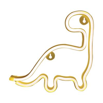 China Residential cute dinosaur design logo strip design colorful flexible neon led light for indoor home wall lamp for sale