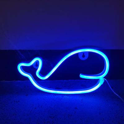 China Flexible Led Neon Strip Light Wall Art Sign Bedroom Decoration Hanging Whale Fashion Residential Night Lamp For Home Hotel Party for sale