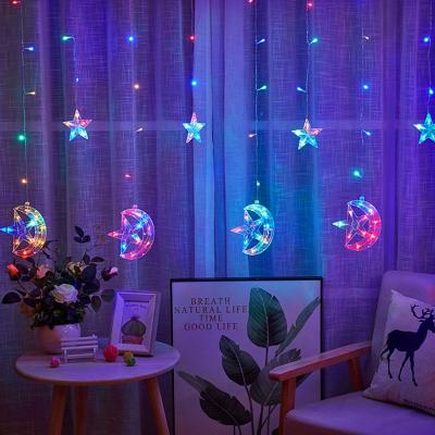 China Newcomer Moon Fairy Ramadan Decoration Window Curtain Led Star Moon String Light For Room Festival Holiday Room Decor for sale