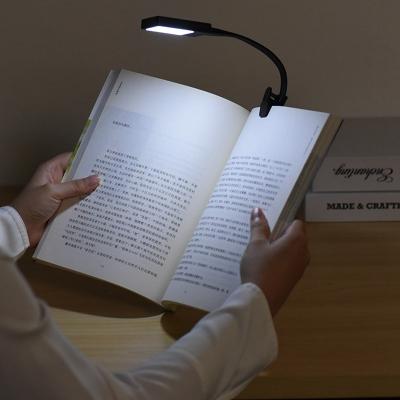 China Modern Clip On Reading Lamp 3 Flash Eye Care USB Type-C Rechargeable Book Light Changeable With Bendable Arms for sale