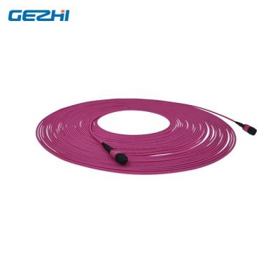 China Data Center 12 core  Magenta MTP MPO Fiber Optic Patch Cord cable Female to Female OM4 Multimode Elite Trunk Cable 1M, 2M, 5M, 10M, 20M, 50M for sale