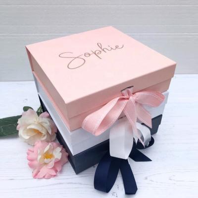 China Hot Handmade Elegant Premium Flat Box Decorative Floding Boxes Decoration Boxes Wedding Favor Bridesmaid Gift Box for sale