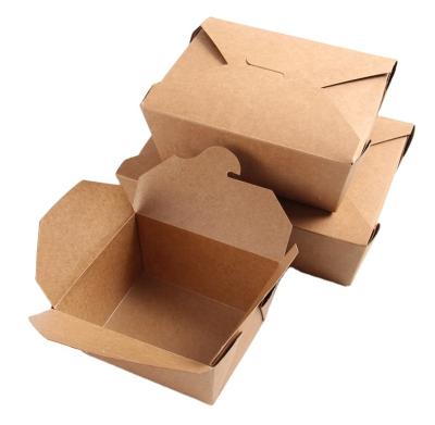 China New Design Recyclable Lunch Package Food Grade Craft Paper Box With Custom Logo for sale