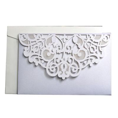 China Handmade Hot Sale Custom Laser Cut Hollow Wedding Invitations Card Thank You Tags Card for sale