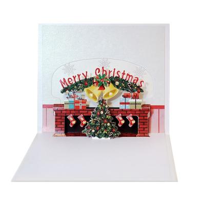 China Custom Handmade Low Moq Invitation Merry Christmas Decoration Gift 3D Greeting Label Card for sale