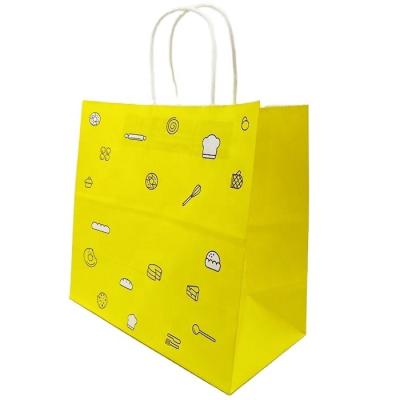 China Recyclable Recyclable Kraft Paper Bag With Your Own Logo Custom Printed Shopping Paper Suitcase For Food With Handle for sale