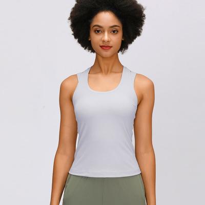 China New Yoga Breathable Stretch Tight Vest H Shaped Sleeveless Tank Tops For Women for sale