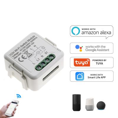 China Residential/Multi-Purpose Tuya WiFi Switch 1/2/3/4 Way Dual Control WiFi Lamp Switch Circuit Breaker Module for sale