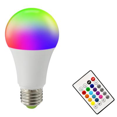 China Living Room A21 12W AC120V RGB Projector IR Remote Control E27/E26/B22 16 Color Changing Magic RGB Light Lamp Led Smart Bulb for sale