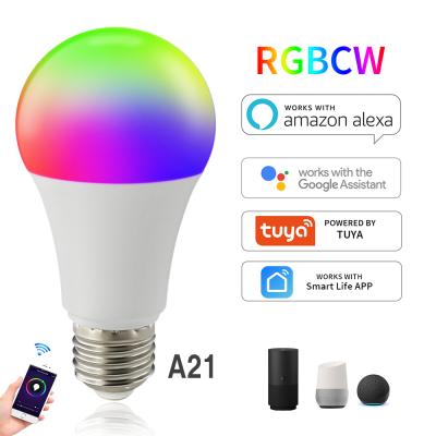 China Living Room Tuya A21 12W Color Changing Compatible With Alexa And Google Home Assistant WiFi Smart Bulb Led RGB LED Smart Bulb for sale