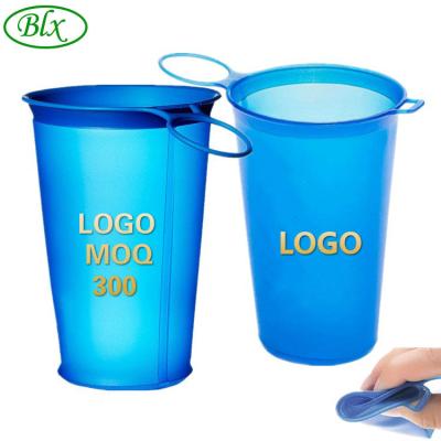 China BLX Drinks Cup Food Grade 200ml Silicone Reusable Lightweight Blue Water Portable Collapsible Sports BLX Reusable Coffee Mug for sale