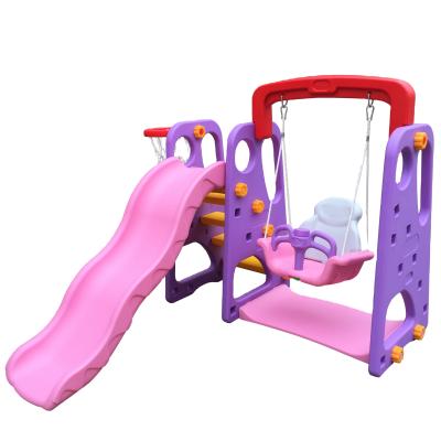 China High quality outdoor play swing and slide game set indoor multifunctional plastic slide and swing for kids for sale