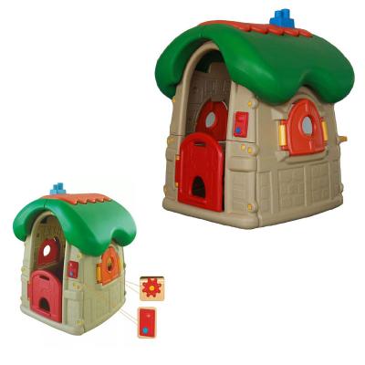 China Playground factory price plastic china made plastic playhouse with doorbell modern outdoor playhouse for sale