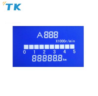 China Custom Mono LCD STN Blue Background Tachometer LCD Digital Display For Motorcycle Customized for sale