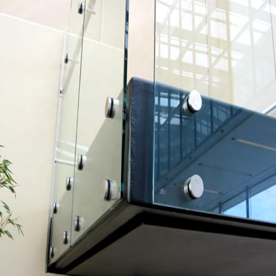 China 304 316 Modern Frameless Balcony Glass Railing With Stainless Steel Standoff Pin for sale