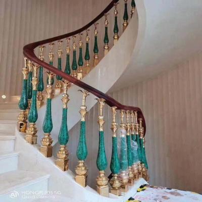 China Modern Luxury Stair Railing Aluminum Metal Staircase Fencing Panels Baluster For Villa for sale