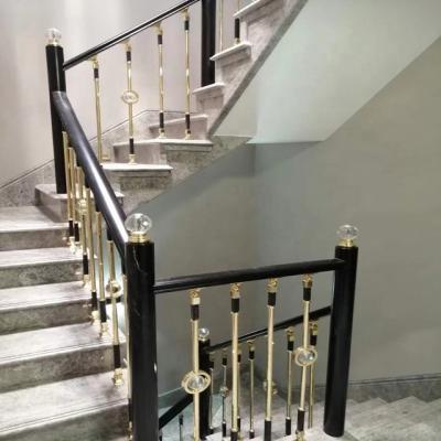 China New Modern Style Luxurious Cast Aluminum With Crystal Alloy Stair Railings for sale