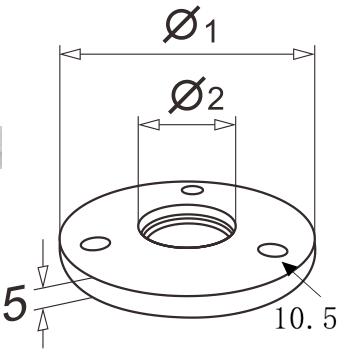 China Modern Stainless Steel Handrail 5mm Base Plate For 38.1 / 50.8mm Diameter for sale