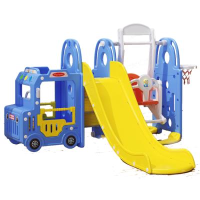 China Wholesale New Design Indoor Toddler Bus Plastic Sliding Toys Kids Slides For Playground And Swing Kids Playset U-BS01 for sale