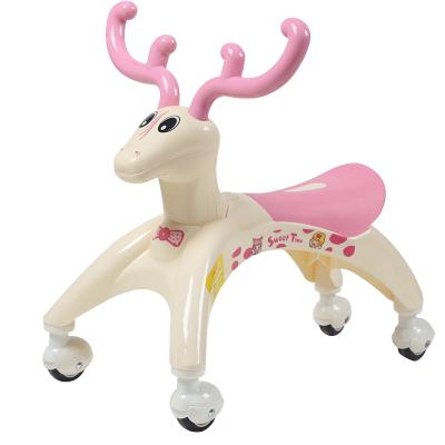 China Cheap Promotion Gift Toddler Ride On Universal Toy Baby Deer Swing Car Wheels Wiggle Car For Promotion Gift for sale