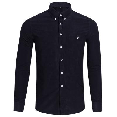 China 100% poly high quality men's anti-pilling shirts office men's black long sleeve shirt for men for sale