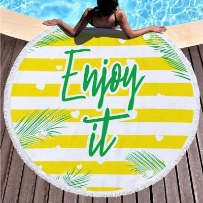 China Kids Safe Round Custom Beach Towel Jamaica Bath Microfiber Beach Towels Summer Microfiber Beach Towels for sale