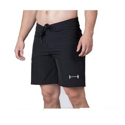 China Las Vegas Barbell Logo Men's Boardshorts Men's Black Gym Shorts Anti-UV for sale