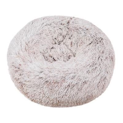 China Comfortable Washable Super Soft Dog Cat Bed Donut Breathable Faux Fur Pet For Big Dog Warm Around Customized Fluffy Plush Dog Bed for sale