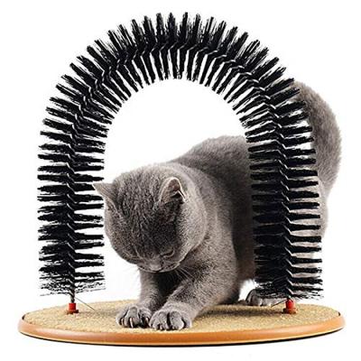 China Cat Scratcher And Grooming Arch Viable With Soft Fur Cats Self Brushing Groomer And Massager for sale