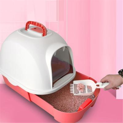 China Sustainable Large Fully Enclosed Cat Litter Box Toilet With Drawer With Handle Together With Litter Scoop 190166112-03 for sale