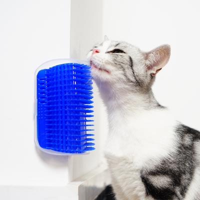 China Sustainable Plastic Cat Wedge Groomer Massager With Catnip Small Package In Wholesale Available for sale