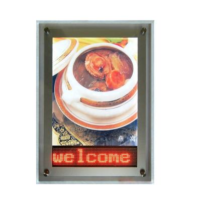 China Illuminated Restaur Menu Wall Light Box With Led Scrolling Message Board 600*900mm for sale