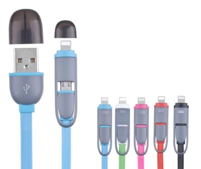 China 2018 New Product Mobile Phone 2 In 1 Strip Usb Cable Universal Usb Charger Data Cable For Android IOS Smartphones Tablets for sale