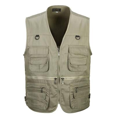 China Men's Multi Pockets Cartoon Logo Vest Perfect for Fishing Hiking Photography and More for sale