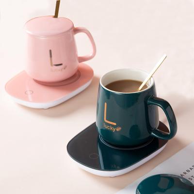 China 55 Degree Viable Smart Thermostat Mug Electric Heating Ceramic Mug For Home Office With Heating Coffee Mug for sale