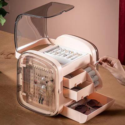 China Cosmetics Organizer Dust Proof Makeup Organizer Box Cosmetics Container Display Holder Cosmetic Storage Box With Drawers for sale