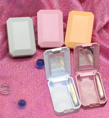 China For Contact Lenses Wholesale Eco-friendly Portable Design Colored Contact Lens Case With Tweezers, Mirror for sale