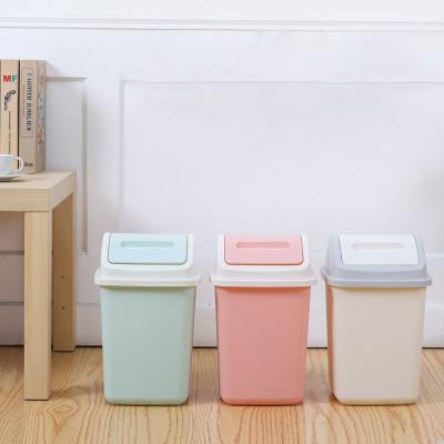 China Viable special hot sale plastic product flip lid popular household product/waste bin/trash can with cover for sale